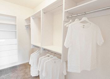 Spacious walk-in closets